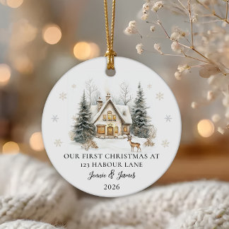 Adorno De Cerámica Primera Navidad en Casa Nueva Personalizada