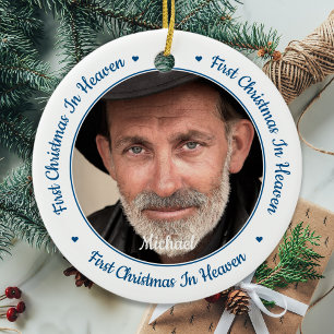 Adorno De Cerámica Primera Navidad En El Cielo Personalizado 2 Memori