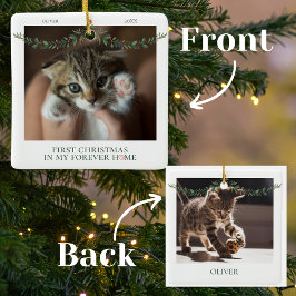 Adorno De Cerámica Primera Navidad en Forever Home Name & Date