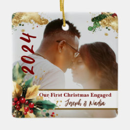 Adorno De Cerámica Primera Navidad en juego, compromiso Foto 1ª Navid