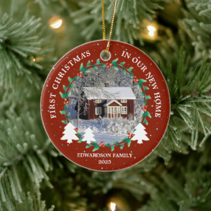 Adorno De Cerámica Primera Navidad en la foto de nuestra nueva casa H