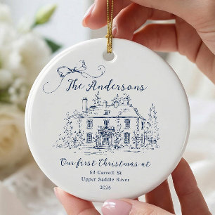 Adorno De Cerámica Primera Navidad en la Primera Casa Personalizada