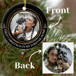 Adorno De Cerámica Primera Navidad en mi Forever Home Mascotas Fotos