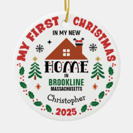 Adorno De Cerámica Primera Navidad en mi nuevo hogar personalizado