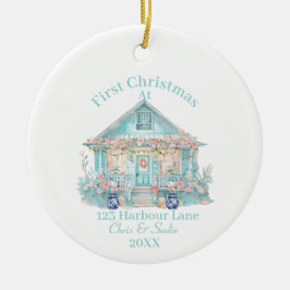 Adorno De Cerámica Primera Navidad en Nuestra Casa de Playa