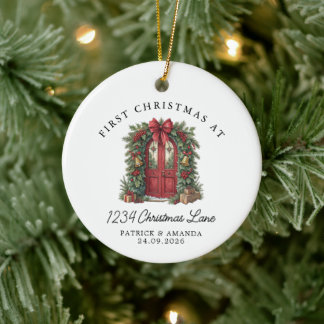 Adorno De Cerámica Primera Navidad en Nuestra Nueva Casa