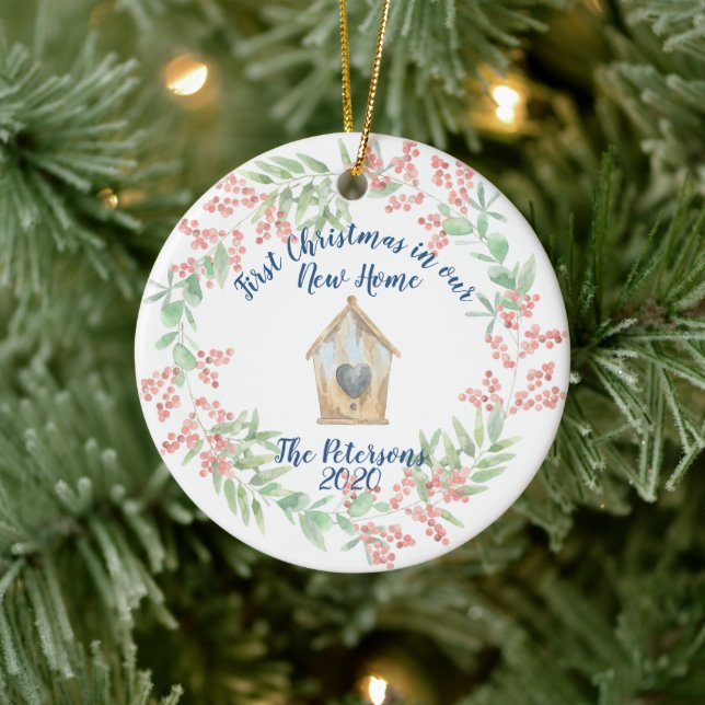 Adorno De Cerámica primera Navidad en nuestra nueva casa (Árbol)