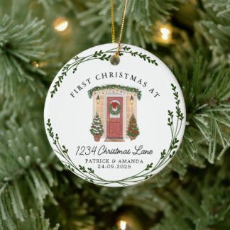 Adorno De Cerámica Primera Navidad en Nuestra Nueva Casa