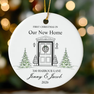Adorno De Cerámica Primera Navidad en nuestra nueva casa 2026 persona