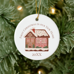 Adorno De Cerámica Primera Navidad en nuestra nueva casa de pan de je