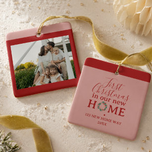 Adorno De Cerámica Primera Navidad En Nuestra Nueva Casa Foto Familia