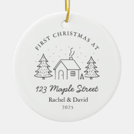 Adorno De Cerámica Primera Navidad en nuestra nueva dirección - Casa