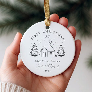 Adorno De Cerámica Primera Navidad en nuestra nueva dirección - Casa 