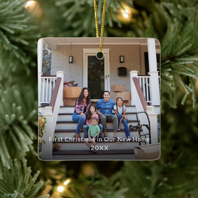 Adorno De Cerámica Primera Navidad en nuestra nueva foto familiar (Árbol)