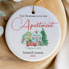 Adorno De Cerámica Primera Navidad en nuestro nuevo apartamento acua 