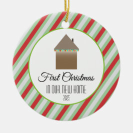 Adorno De Cerámica Primera Navidad en nuestro nuevo hogar