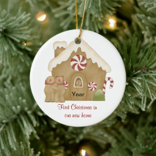 Adorno De Cerámica Primera Navidad en nuestro nuevo hogar