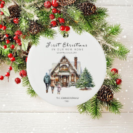 Adorno De Cerámica Primera Navidad en nuestro nuevo hogar | 1 Familia