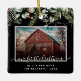 Adorno De Cerámica Primera Navidad en nuestro nuevo hogar 2 vegetació