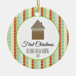 Adorno De Cerámica Primera Navidad en nuestro nuevo hogar multicolor