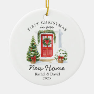 Adorno De Cerámica Primera Navidad en nuestro nuevo hogar - Puerta Ro