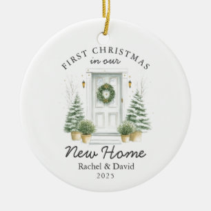 Adorno De Cerámica Primera Navidad en nuestro nuevo hogar - Puerta Ro