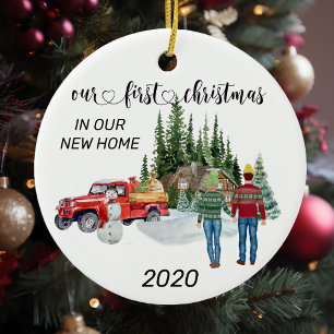 Adorno De Cerámica Primera Navidad en nuestro nuevo invierno acuático