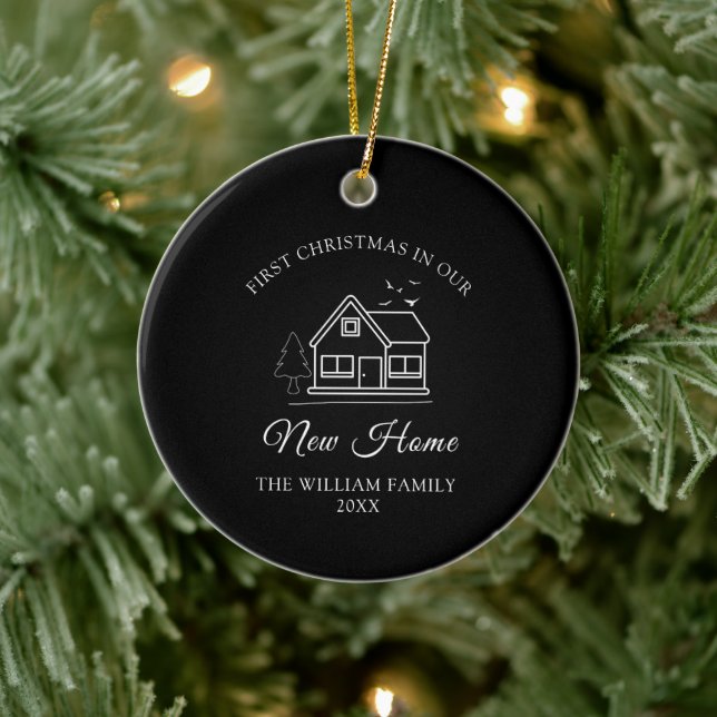 Adorno De Cerámica Primera Navidad en nuestros nuevos Navidades (Árbol)