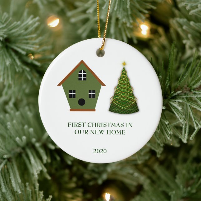 Adorno De Cerámica Primera Navidad en nuestros nuevos Navidades de ca (Árbol)