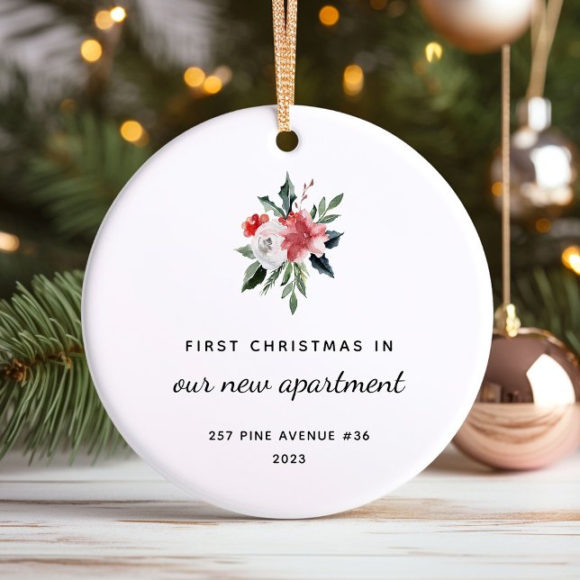Adorno De Cerámica Primera Navidad en nuevo departamento | Elegante (The perfect holiday keepsake once you've moved to a new apartment)