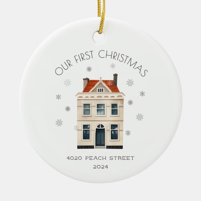 Adorno De Cerámica Primera Navidad en nuevo hogar (Frente)