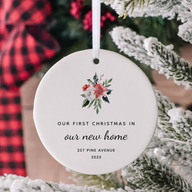 Adorno De Cerámica Primera Navidad en nuevo hogar | Elegante Minimali (The perfect holiday keepsake for your new home)