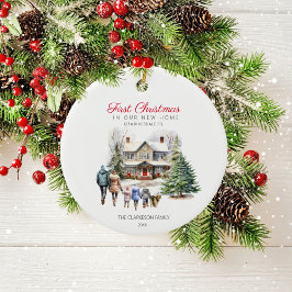 Adorno De Cerámica Primera Navidad en nuevo hogar | Familia Con Masco