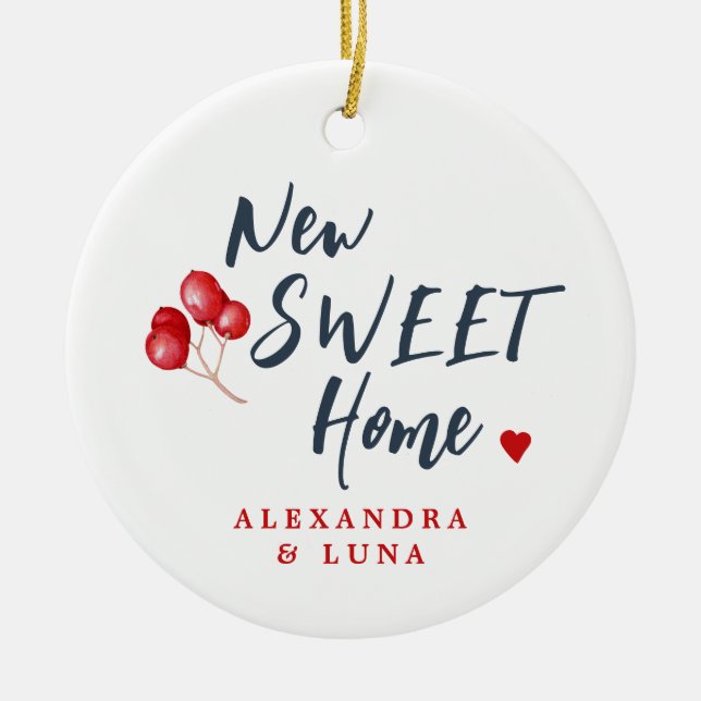 Adorno De Cerámica Primera Navidad en nuevo hogar personalizado foto  (Frente)
