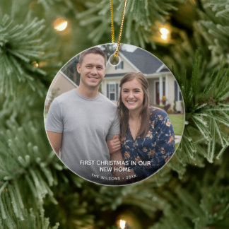 Adorno De Cerámica Primera Navidad en pareja de fotos de casa