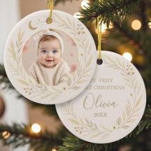 Primera Navidad Foto de Bebé Boho Celestial