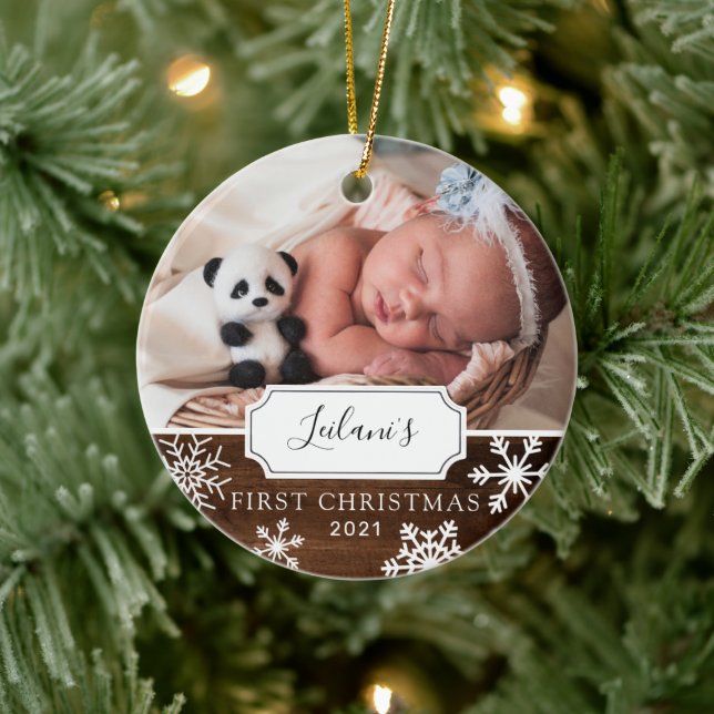 Adorno De Cerámica Primera Navidad Fotografía para Bebé (Árbol)