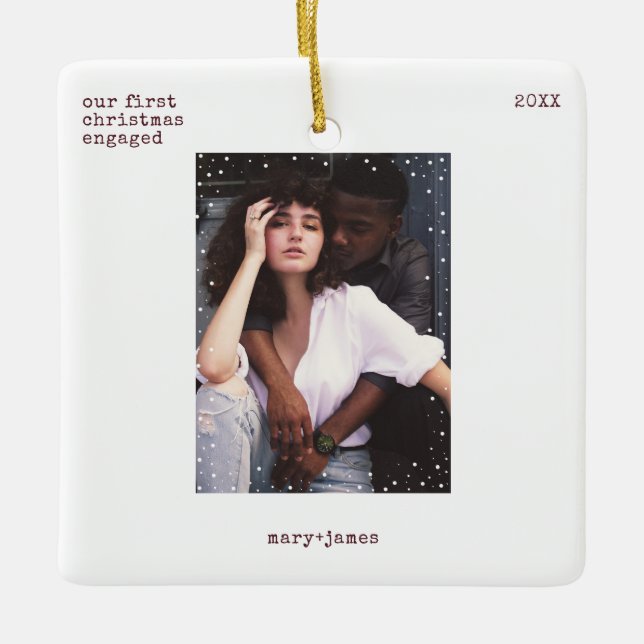 Adorno De Cerámica Primera Navidad involucrada | Foto Mínima De Máqui (Anverso)