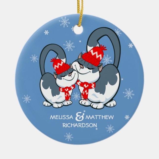Adorno De Cerámica Primera Navidad juntos.Navidades Personalizados (Frente)