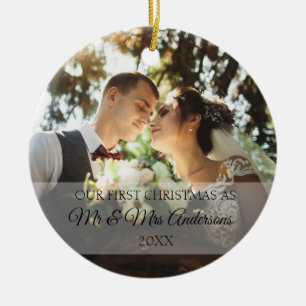 Adorno De Cerámica Primera Navidad juntos personalizada