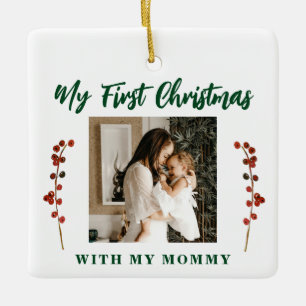 Adorno De Cerámica Primera Navidad mamá y bebé 2 foto
