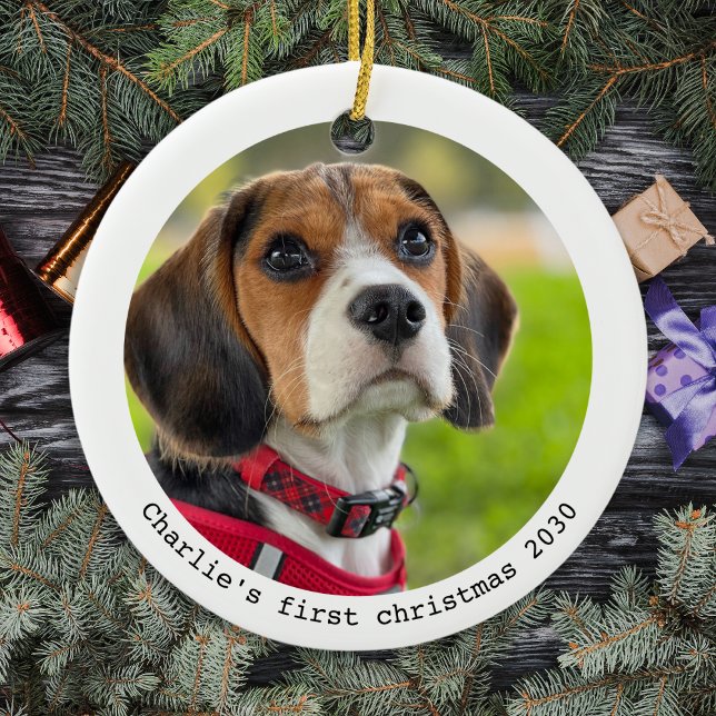 Adorno De Cerámica Primera Navidad Mascota personalizada Fotografía d (Subido por el creador)