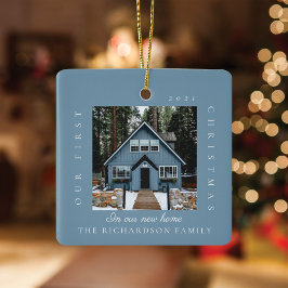 Adorno De Cerámica Primera Navidad Mínima En Nuestro Nuevo Hogar 2 Fo