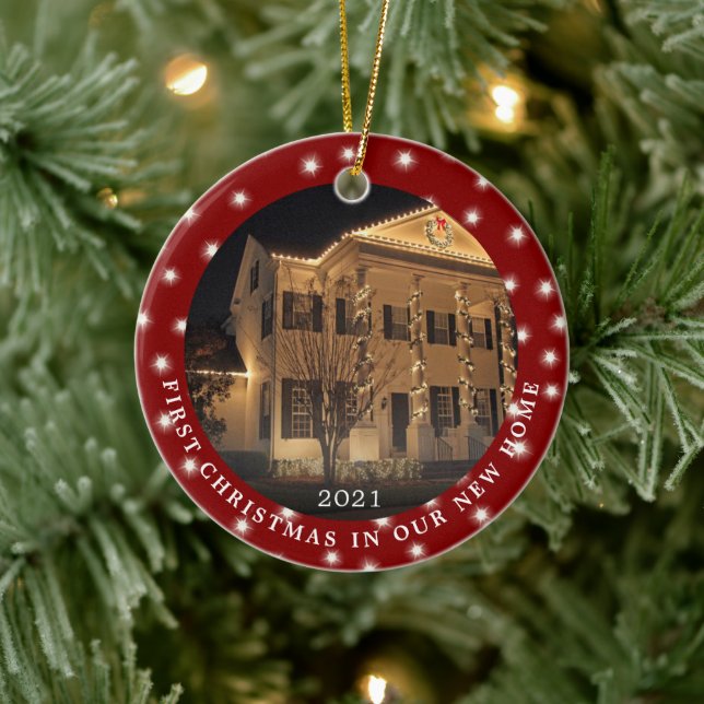 Adorno De Cerámica PRIMERA NAVIDAD NUEVA CASA 2 Luces fotográficas ro (Árbol)