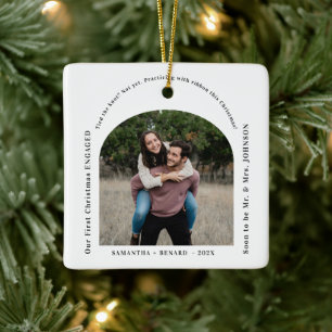 Adorno De Cerámica Primera Navidad Parejas Comprometidas Foto