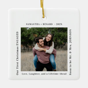 Adorno De Cerámica Primera Navidad Parejas Comprometidas Foto