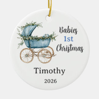 Adorno De Cerámica Primera Navidad personalizable para bebé niño