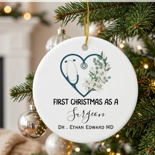 Adorno De Cerámica Primera Navidad personalizada como Cirujano, docto