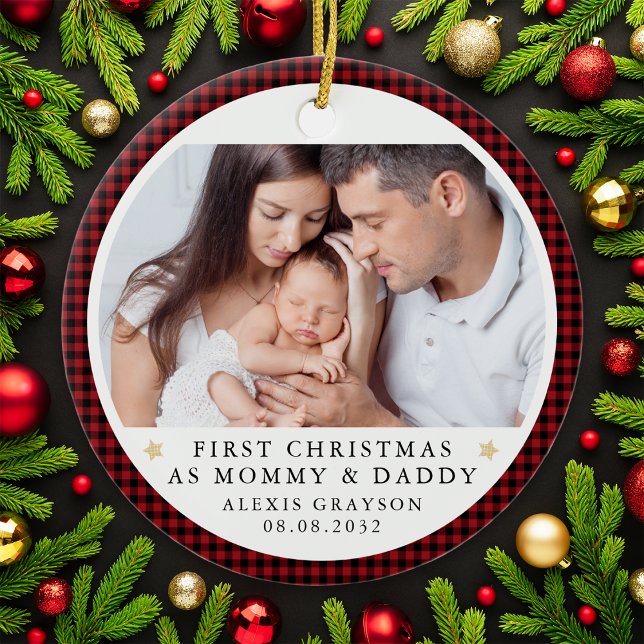 Adorno De Cerámica Primera Navidad personalizada como foto de los pad (Subido por el creador)