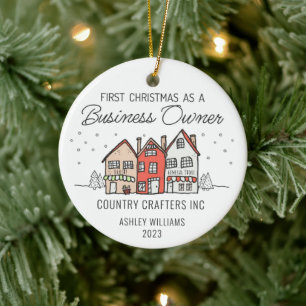Adorno De Cerámica Primera Navidad personalizada como propietario de